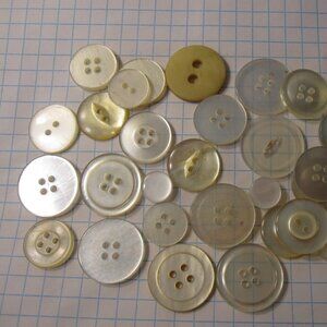 Vintage lot of Sewing Buttons - Large Mix of Translucent Rounds #2